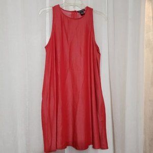 Chelsea & Theodore Tencel Lyocell Sleeveless Tunic Dress Fit Flare Side Pockets